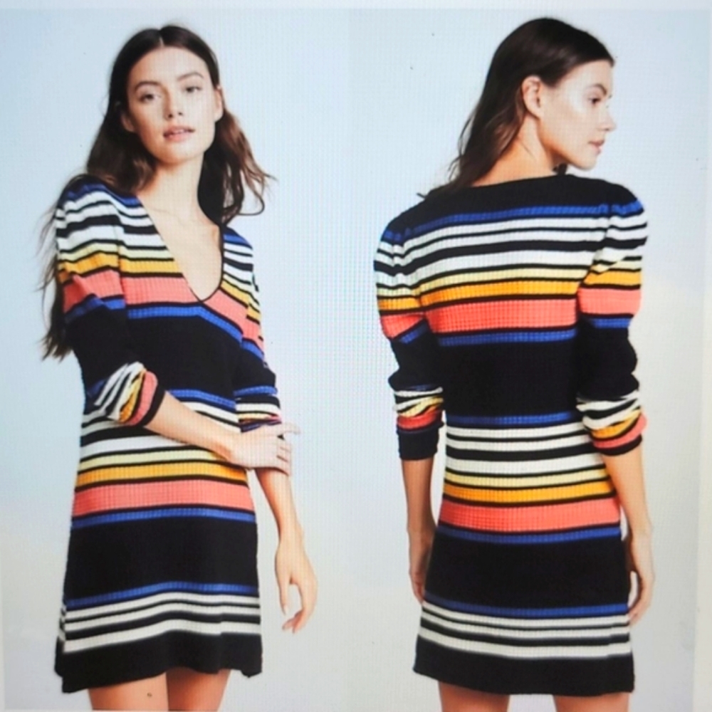 Free People black stripe sweater top